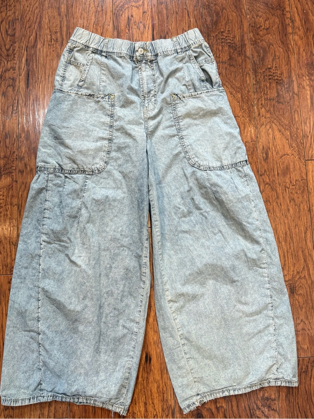 Free People Light Blue Wide-Leg Jeans